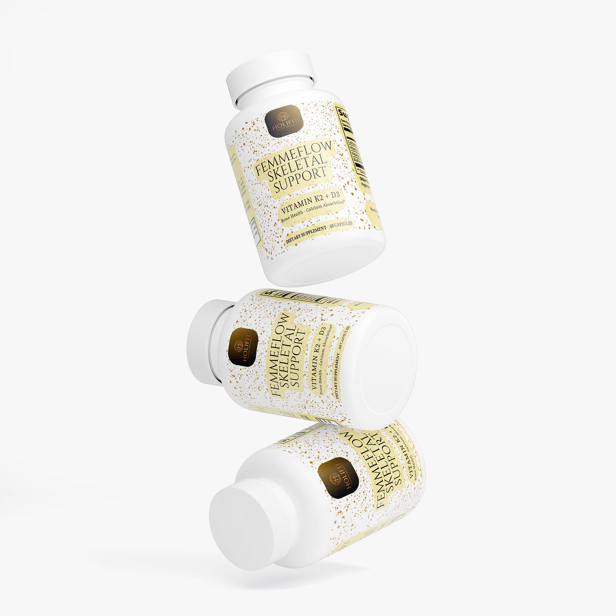 FemmeFlow Skeletal Support D3 + K2 – Bone Strength & Mineral Support (60 Capsules)
